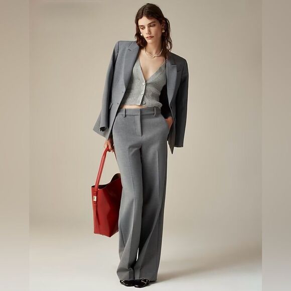 NWT J CREW wide-leg trouser in four-season stretch in BLACK - Picture 4 of 10